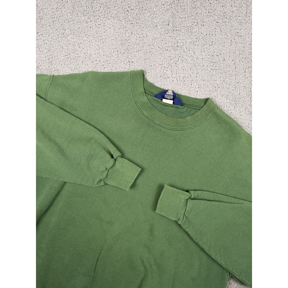 Vintage Lands End Sweatshirt Unisex L (42-44) Green Made in USA Blank Crewneck